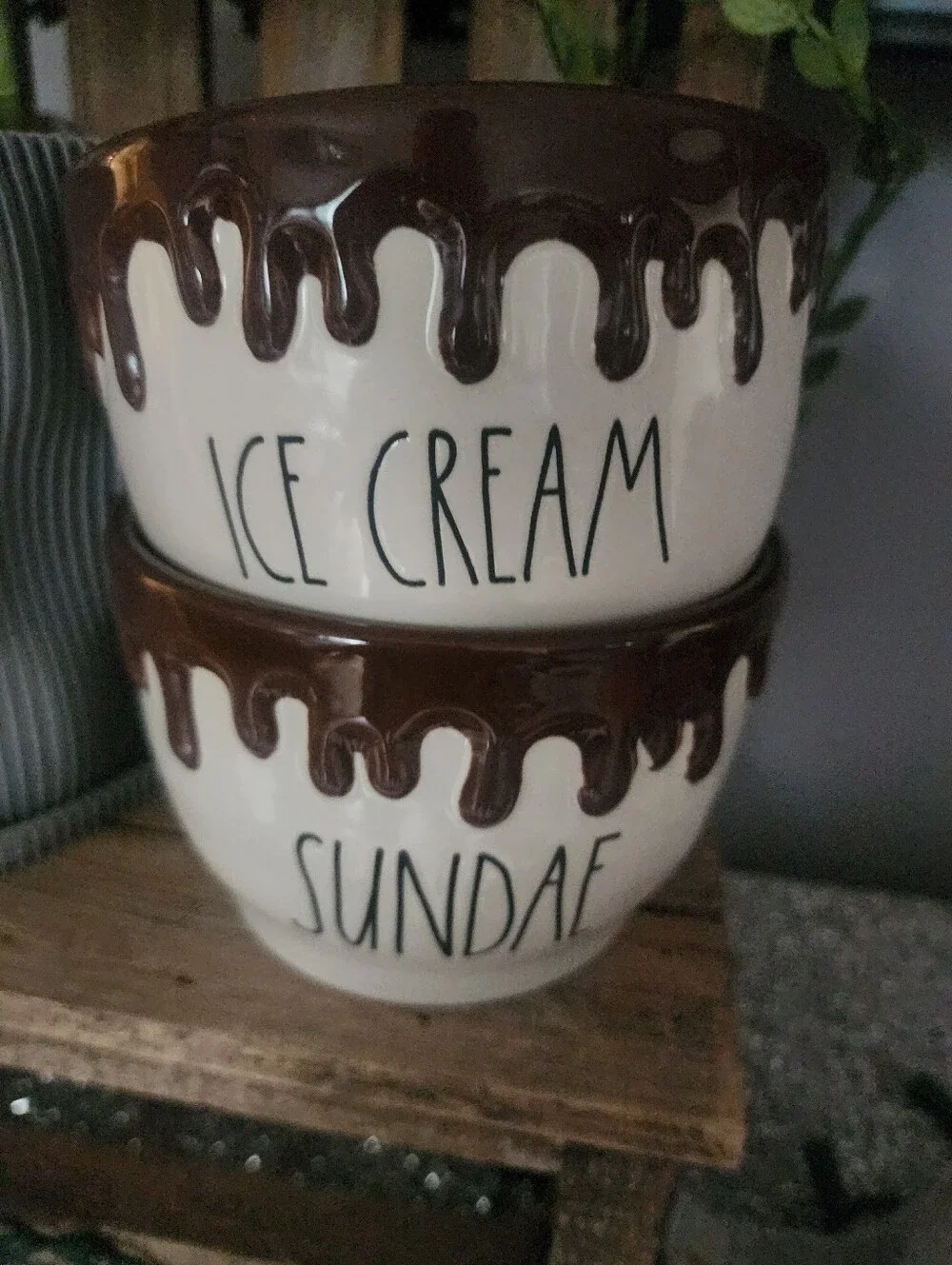 Rae Dunn Ice Cream Sundae Drip Bowls - Set of 2
